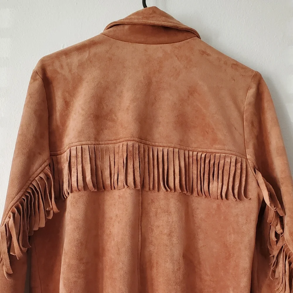 Faux Suede Fringe Jacket